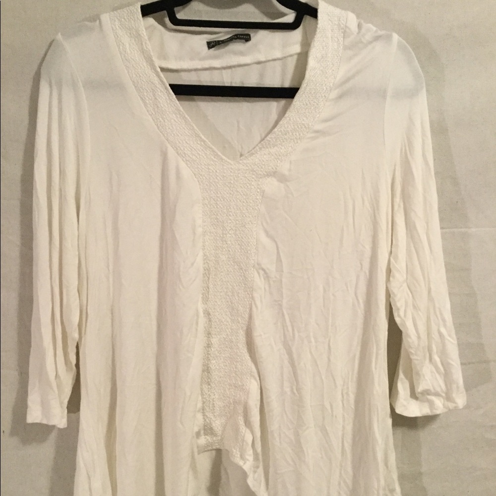 🎂 Adrianna Papell Long Sleeve Shark tooth Top Lg